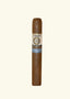 A Alec Bradley Project 40 Robusto cigar resting on a wooden surface, showcasing its smooth brown wrapper and cylindrical shape.