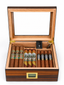 Anchor & Ash Cigar Co. Ultimate Tabletop Humidor Kit with cigar accessories and hygrometer for storing premium cigars.